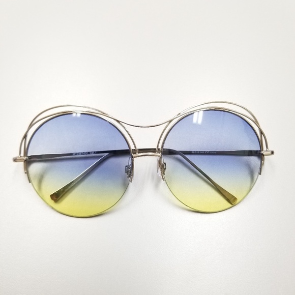 Fashion Round Oceanic Fade Color Lens & Metal Ring - Picture 2 of 4